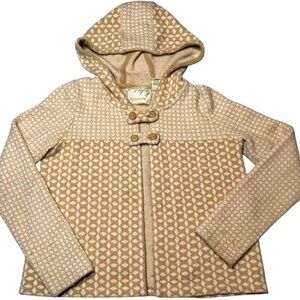 Anthropologie Women’s Sparrow Tan and Cream Patterned Hoodie
